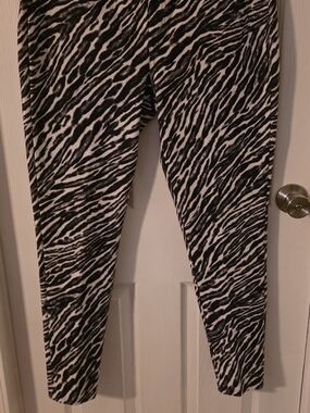 Michael Kors Black and White Zebra Legging